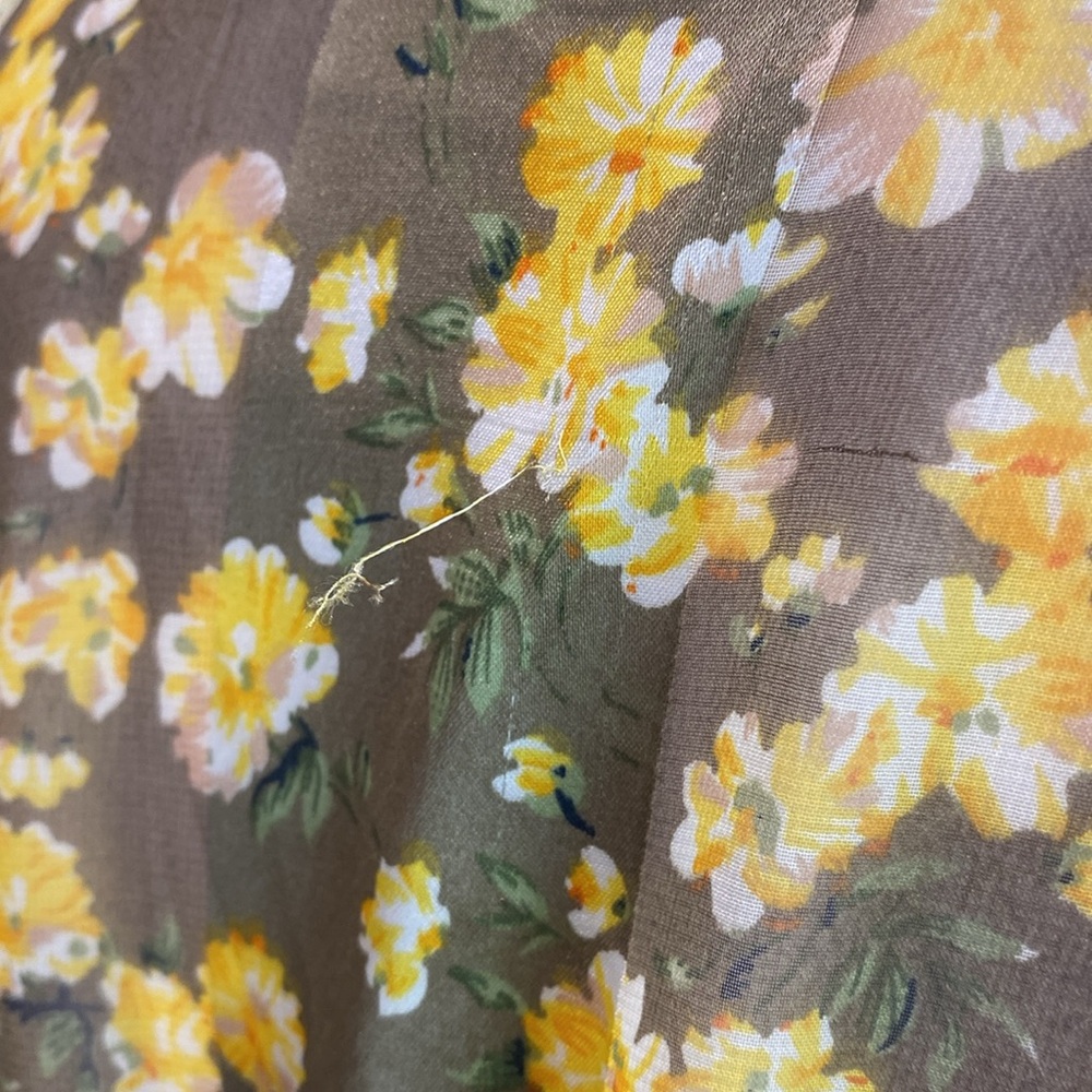 Anthropologie Isolde Floral Kimono with Yellow and Brown Pattern, One size - Picture 9 of 14